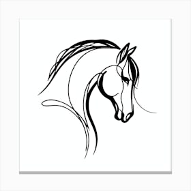 Horse Line Art 08 Canvas Print