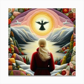 Blonde Women and Angel 4 Canvas Print