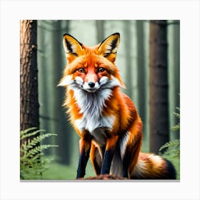 Red Fox In The Forest 7 Canvas Print