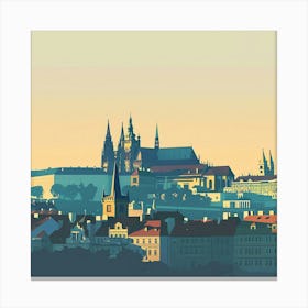 A Prague Castle In Prague Minimal Illustration 1720028450 1 Canvas Print