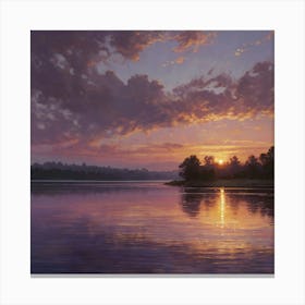 Sunset On The River 3 Canvas Print