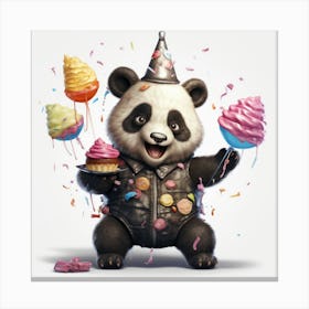 Birthday Panda 5 Canvas Print