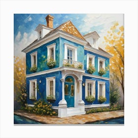 Blue House Canvas Print