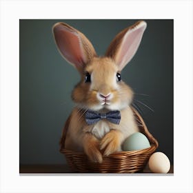 Easter Bunny In Basket Canvas Print