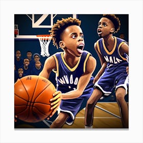 Basketball Player Dribbling 2 Canvas Print