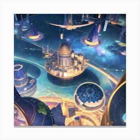 Intergalactic Cities - The Center Canvas Print