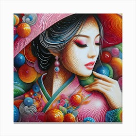 Geisha Creative Illustration Artwork 3 Canvas Print