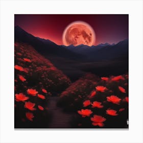 Moonlight Over Poppies Canvas Print
