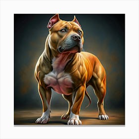 American Pit Bull Terrier Portrait Canvas Print