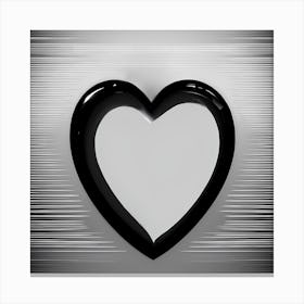 Black And White Heart 1 Canvas Print