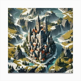 Castle In The Mountains 6 Canvas Print