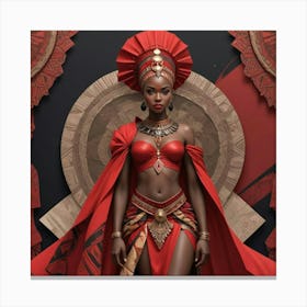 Pikaso Texttoimage Comic Style Beautiful Africanpowerful Queen Warrio (3) Canvas Print