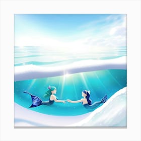 Mermaid friends  Canvas Print