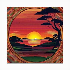 Sunset In The Savannah 3 Canvas Print