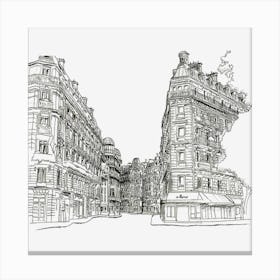 Building Illustration Paris Drawing Sketch City Angle White Pencil Canvas Print