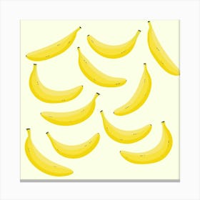 Yellow Bananas on Cream Canvas Print