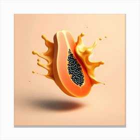 Papaya Juice Splash 1 Canvas Print