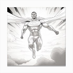 Black Superman In Flight 1 Canvas Print