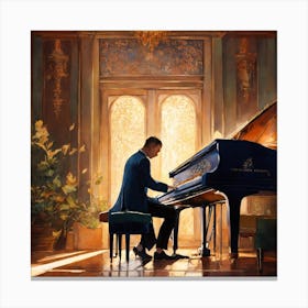 Man Playing A Piano Canvas Print