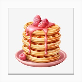 Waffles With Raspberry Syrup 3 Canvas Print