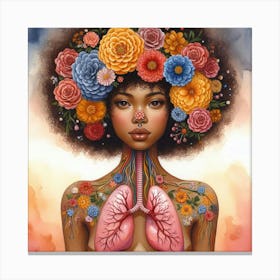 Lungs And Flowers 1 Canvas Print