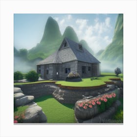 House In The Mountains Canvas Print