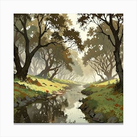 River In The Forest 4 Canvas Print