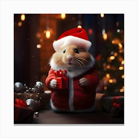 Santa Hamster Canvas Print