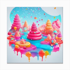 3d Candyland Illustration Canvas Print
