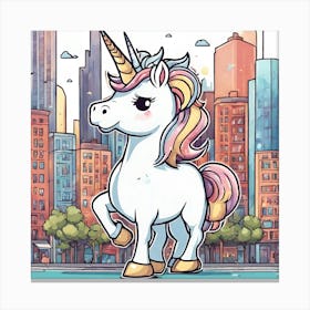 Unicorn in the City Canvas Print