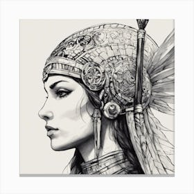 Woman With Feathers Canvas Print