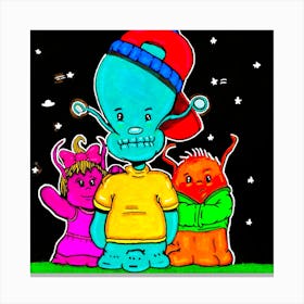 Space Friends 2 Edit5 Canvas Print