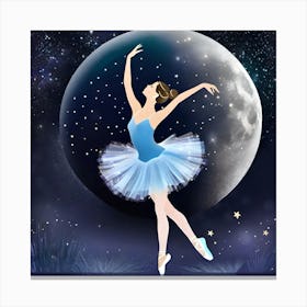 Ballerina In The Moonlight 2 Canvas Print