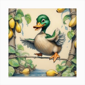 Duck In The Jungle 1 Canvas Print