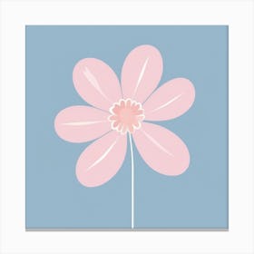 A White And Pink Flower In Minimalist Style Square Composition 2 Canvas Print