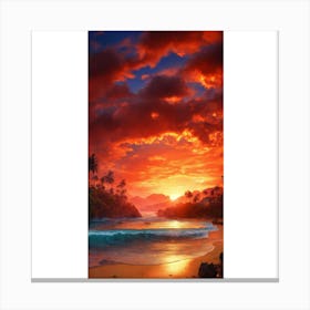 Sunset On The Beach 5 Canvas Print