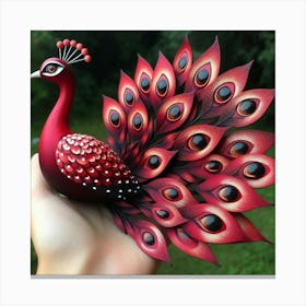 Red peacock Canvas Print