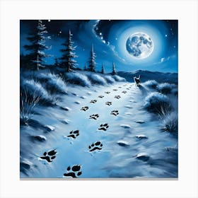 Paw Prints In The Snow 3 Canvas Print