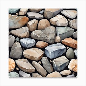 Stone Wall Seamless Pattern 2 Canvas Print