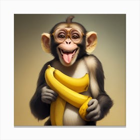 Monkey With Glasses Canvas Print
