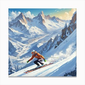 Default Alpine Ski Art 2 Canvas Print