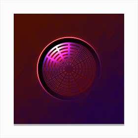Geometric Neon Glyph on Jewel Tone Triangle Pattern 091 Canvas Print