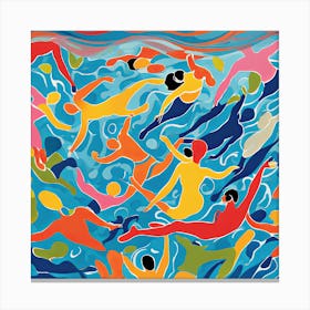 Swimmers in the Style of Matisse 1 Canvas Print
