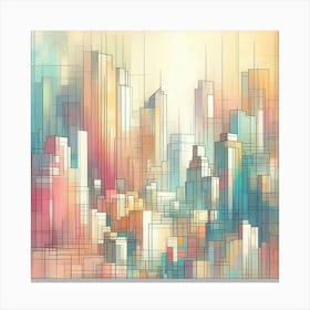 Abstract City Skyline 2 Canvas Print