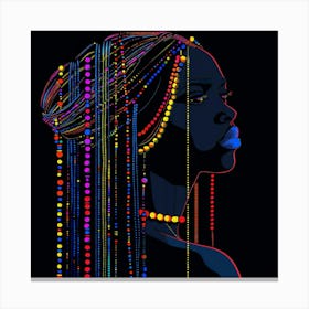African Girl With Beads Canvas Print