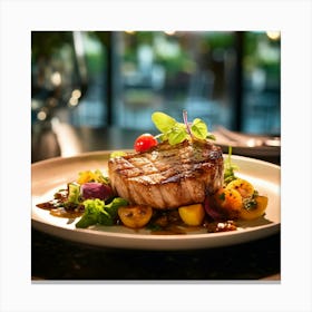 Steak On A Plate 1 Canvas Print