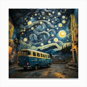 Starry Night Graffiti Rendering Canvas Print