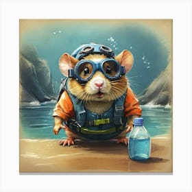 Scuba Diving Rat Canvas Print