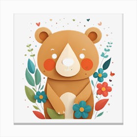 Baby Bear Woodland Animal Nursery Decor (12) Canvas Print