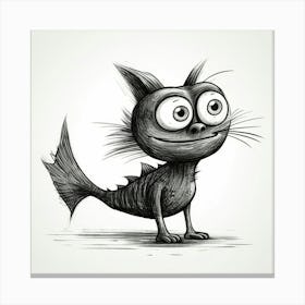 Cartoon Cat Drawing Stampe su tela